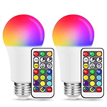 85W Equivalent 2 Pack Party Decoration Christmas 900lm Kuniwa Color Changing Led Light Bulb with Remote Control A19 E26 10W RGB+Warm White 2700K 16 Colors Dimmable Mood Lamp for Home 85W Equivalent 2 Pack Party Decoration Christmas 900lm Kuniwa Color Changing Led Light Bulb with Remote Control A19 E26 10W RGB+Warm White 2700K 16 Colors Dimmable Mood Lamp for Home